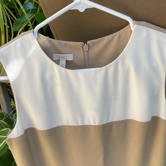 Talbots black and beige dress 4P - Picture 2 of 4